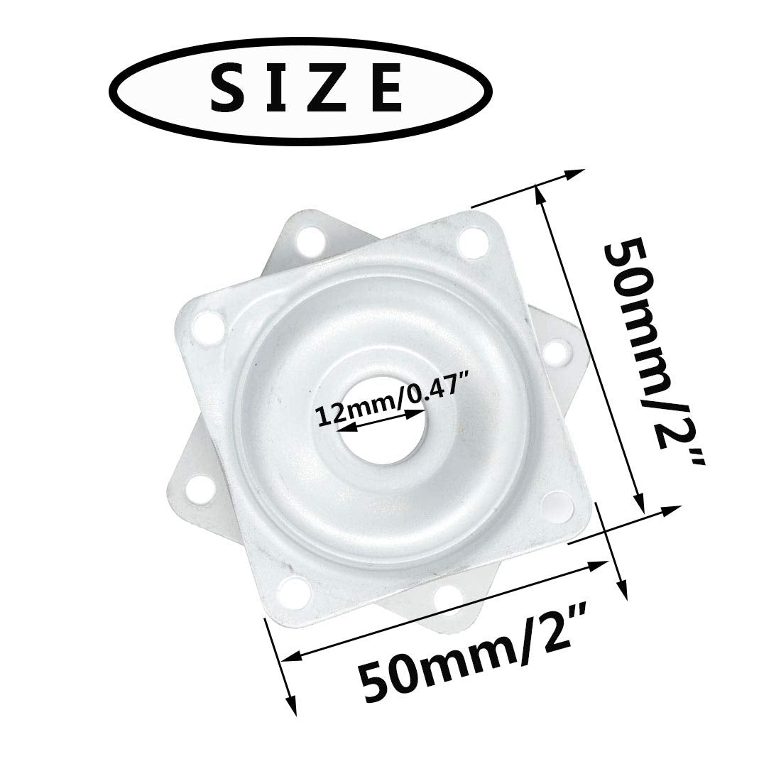 Mokell 3 Pack 2-Inch Square Lazy Susan Turntable Bearing, 5/16-Inch Thick 44-Lb Capacity