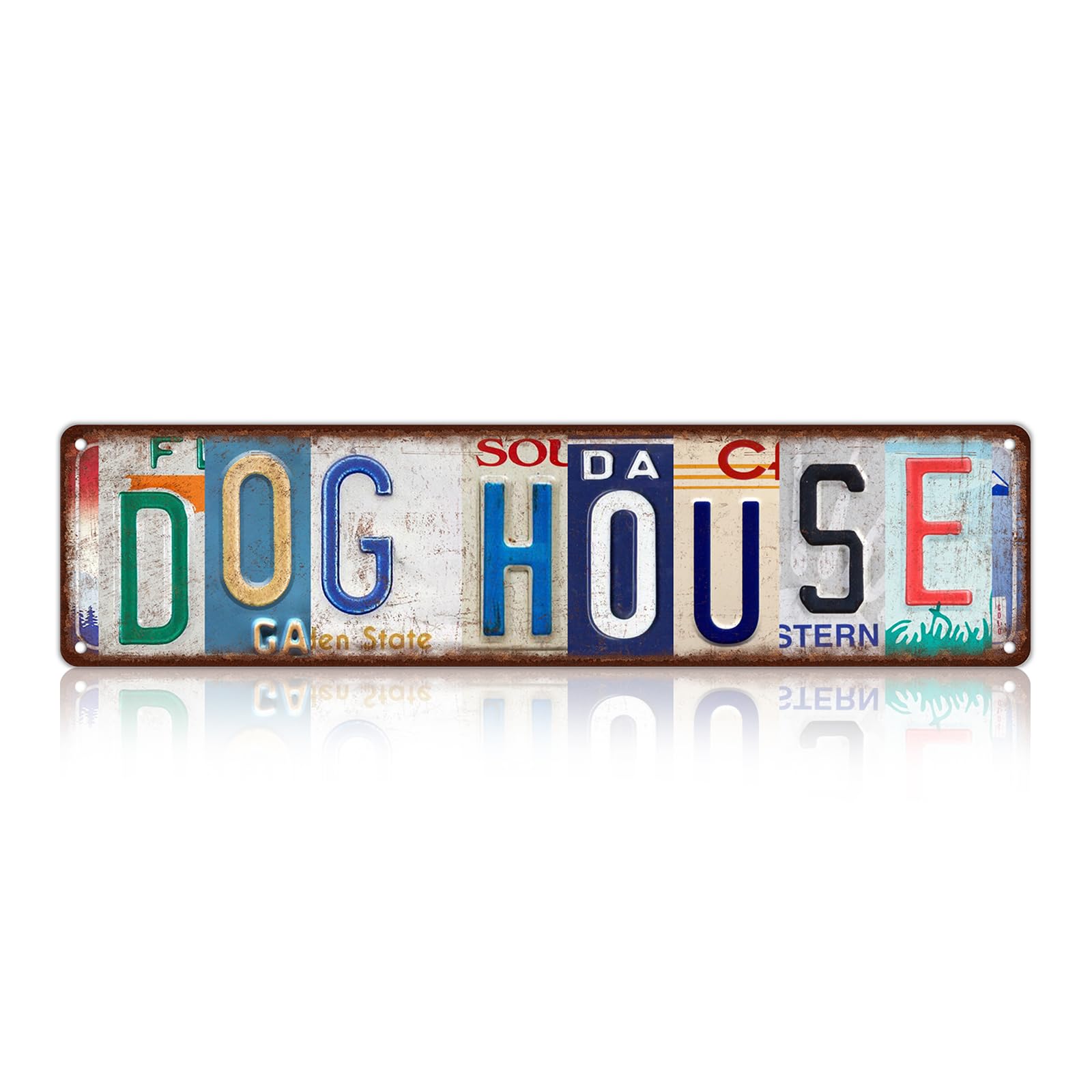 Vintage Dog House Wall Decor Street Signs Dog Lover Metal Tin Signs 16 x 4 Inches