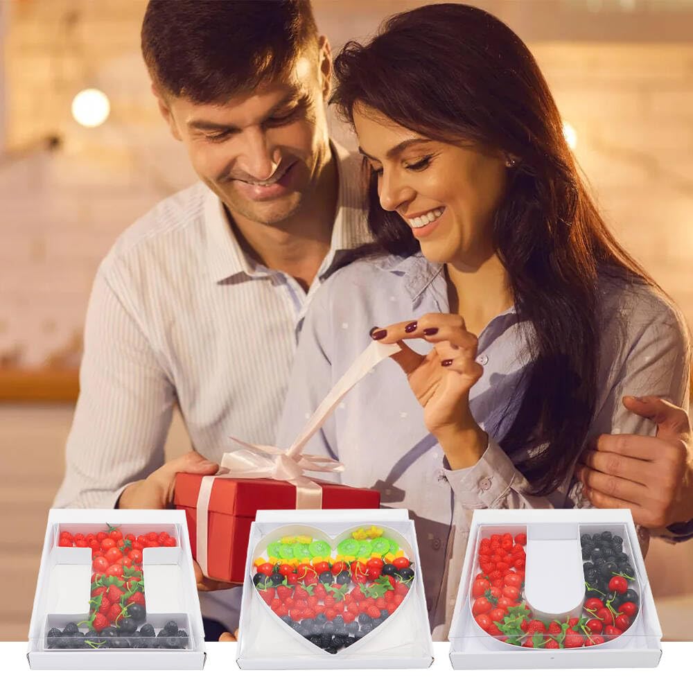 SHENGHE 12 Fillable Cardboard Letter Charcuterie Gift Cupcake Box With Cover Sweets Packaging (U)