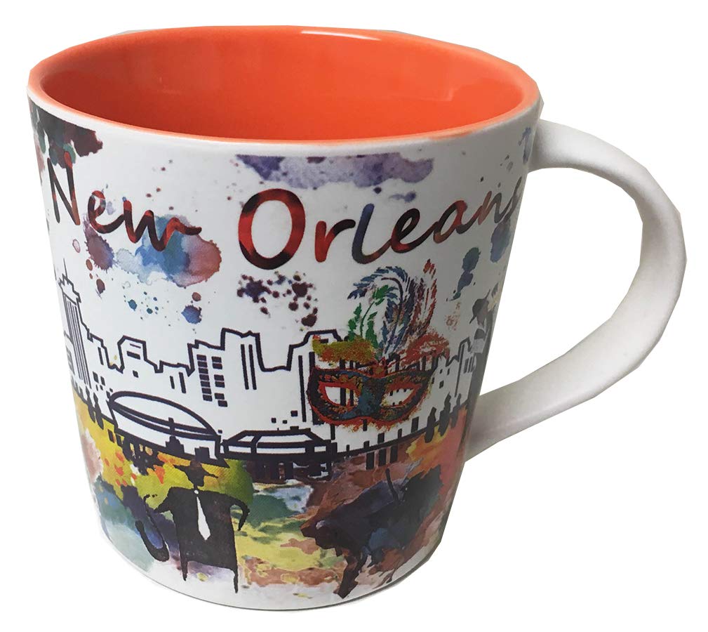 New Orleans Watercolor Ceramic Souvenir Coffee Tea Mug 16oz