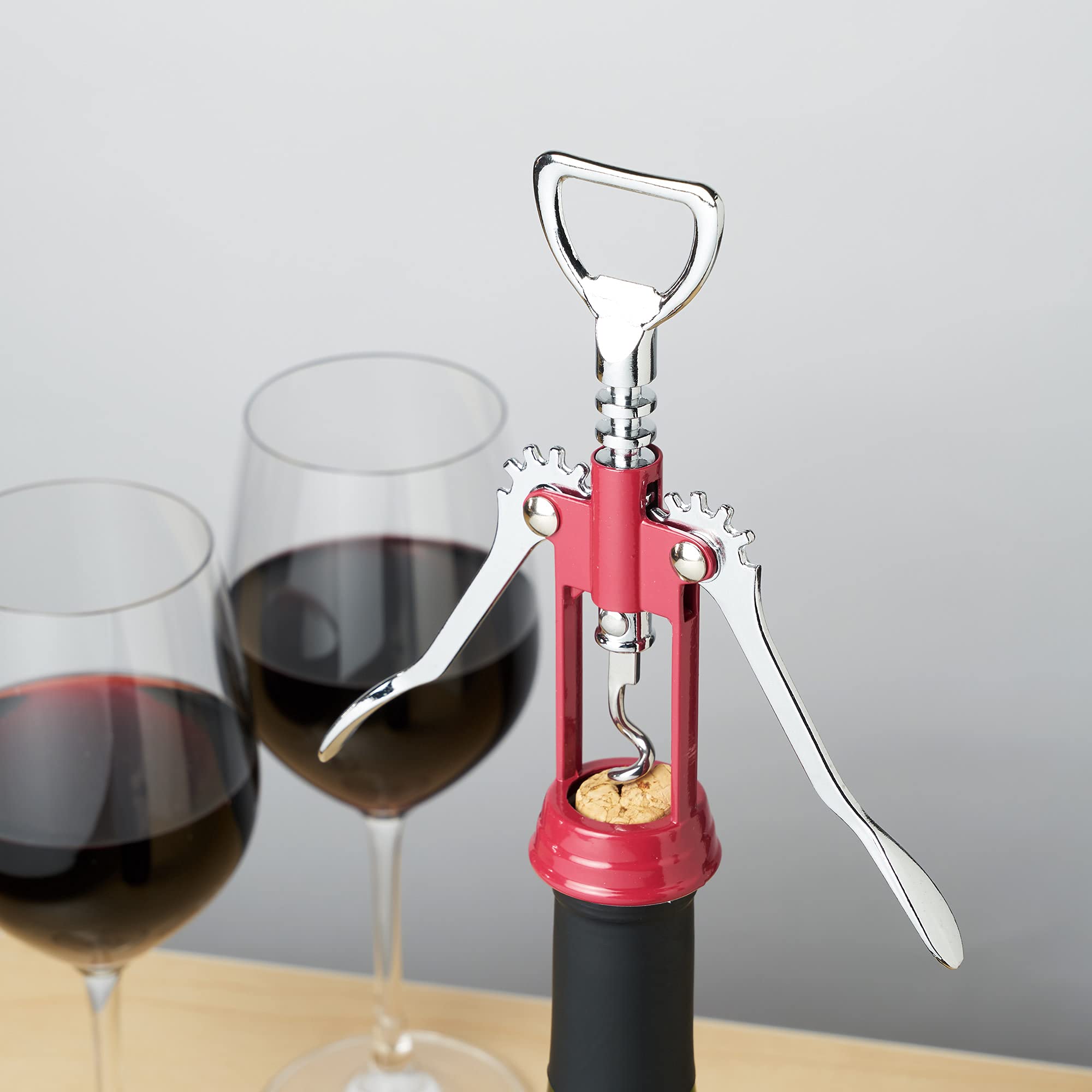 True Soar Red Winged Corkscrew, Self Centering Worm, Bottle Opener