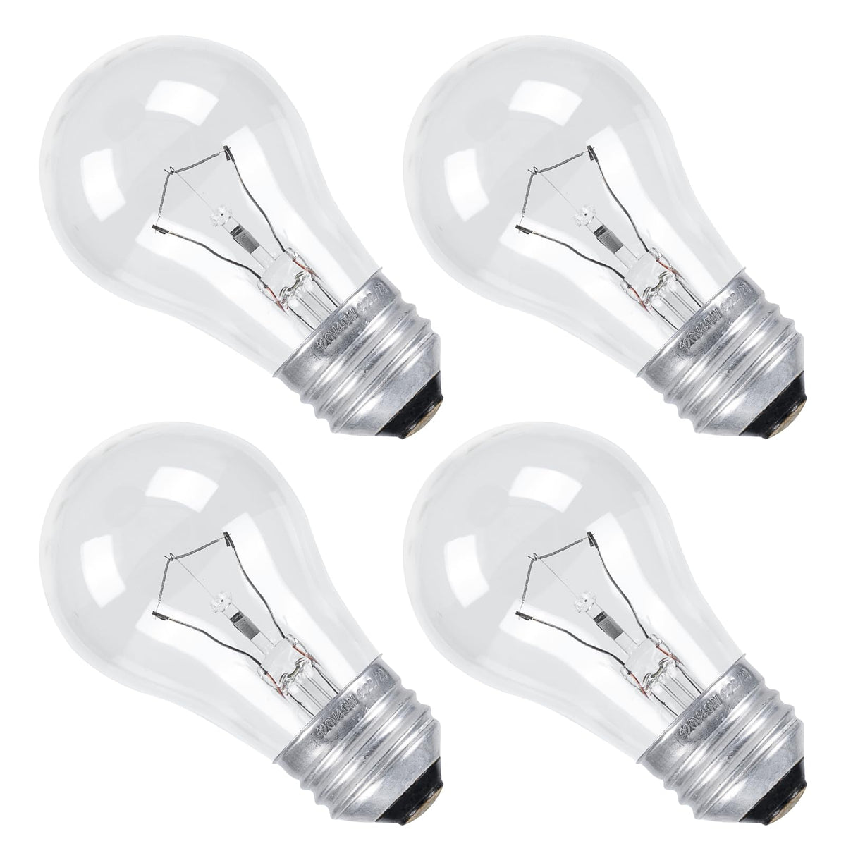 Cylyt 4-Pack Oven Light Bulbs 40 Watts Appliance Bulb, E26 A15 120V High Heat Bulbs For Stove Hood, Refrigerator, Microwave, War
