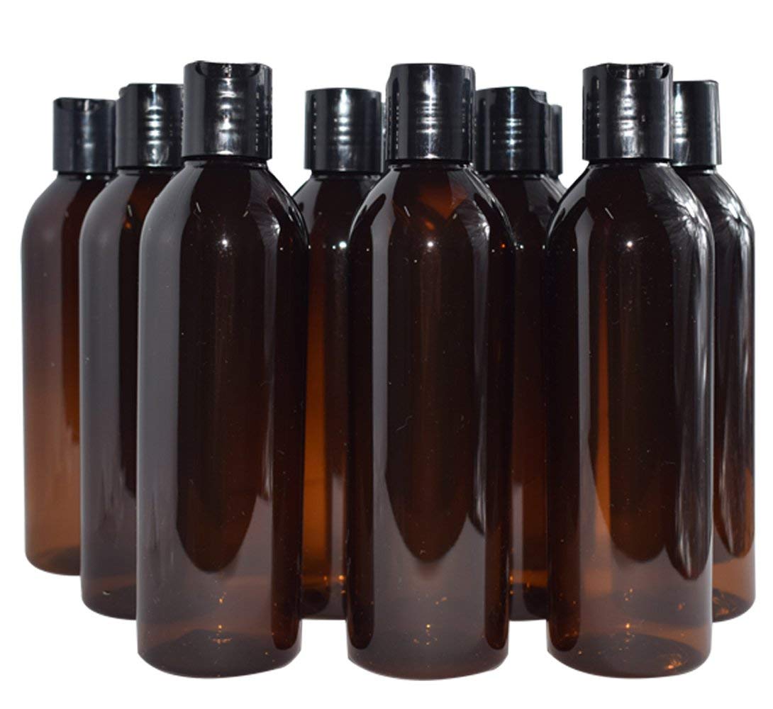 Bekith 16 Pack 8 Ounce Amber Empty Plastic Bottles With Disc Top Flip Cap; Bpa-Free Refillable Containers For Shampoo, Lotions,