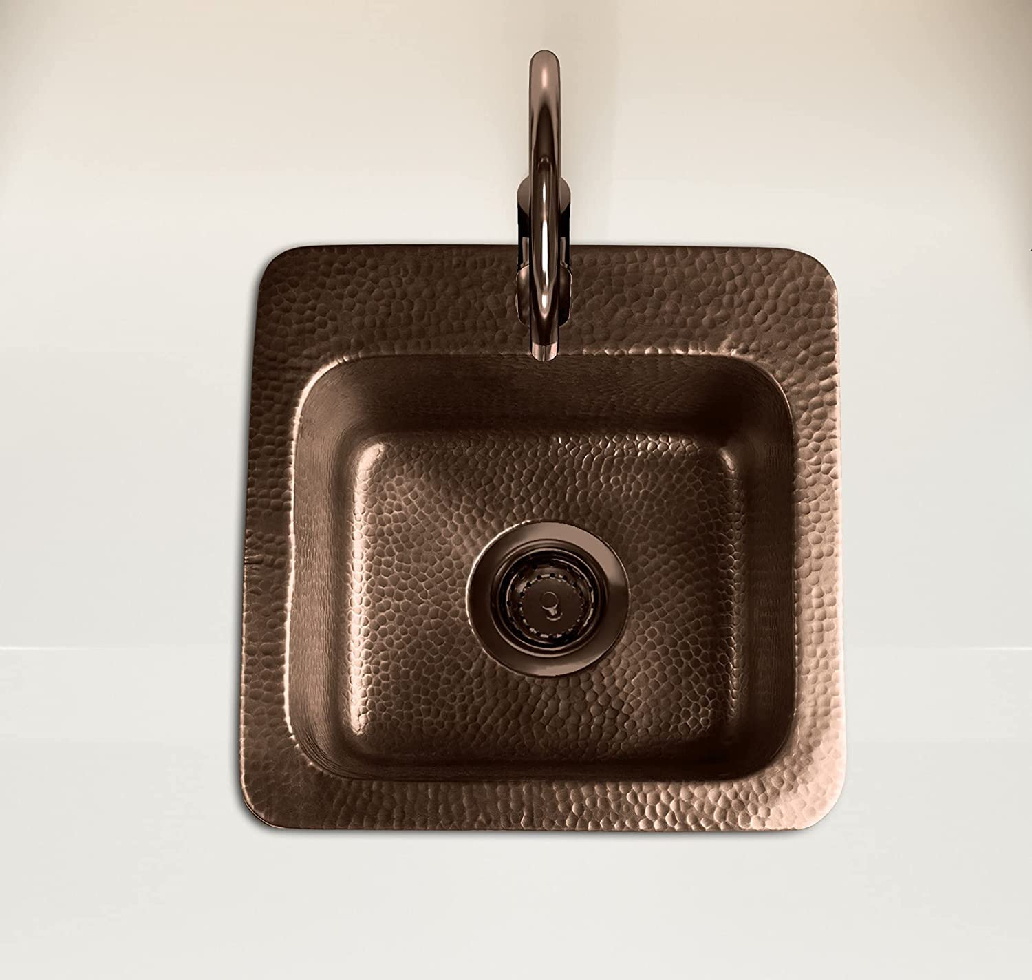 Monarch Abode 17092 Pure Copper Hand Hammered Baxter Bar Prep Sink (15 inches)