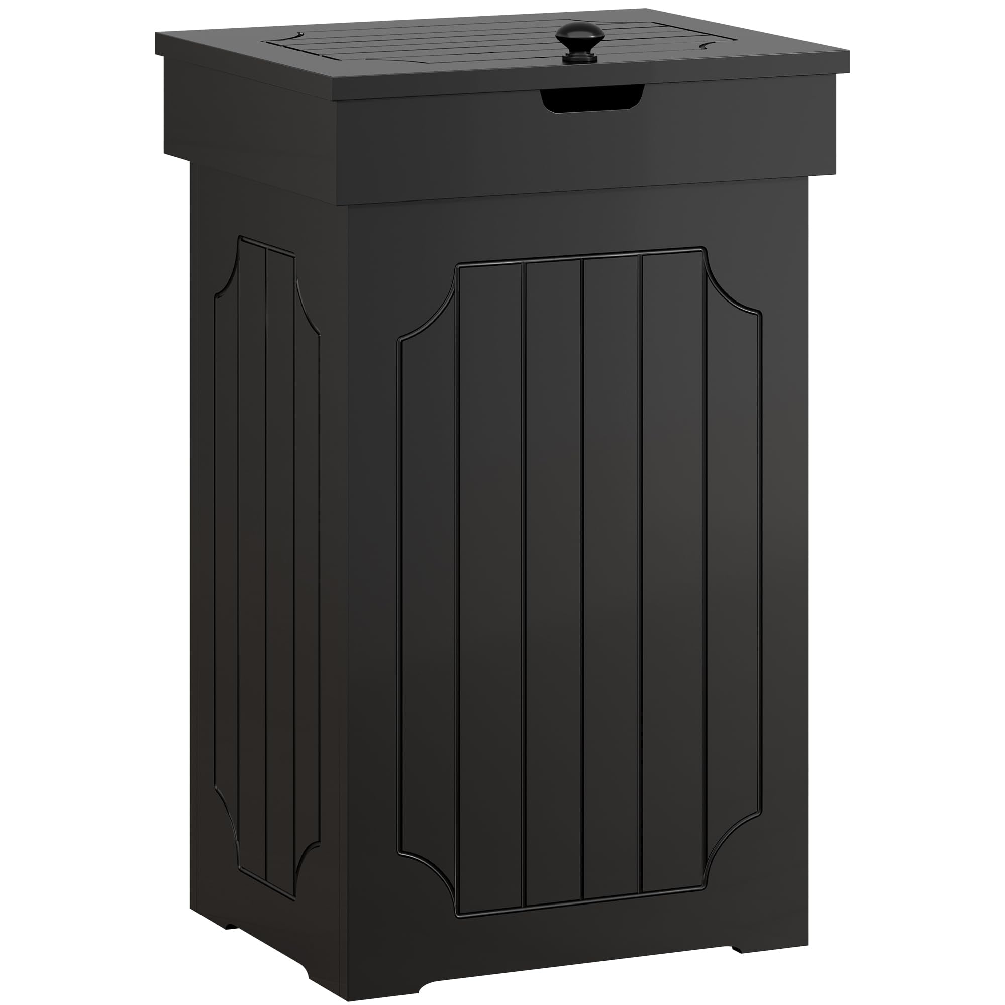 Function Home Trash Can Cabinet, 13 Gallon Kitchen Garbage Can, Wooden Recycling Trash Bin, Freestanding Dog Proof Trash Can, Fa