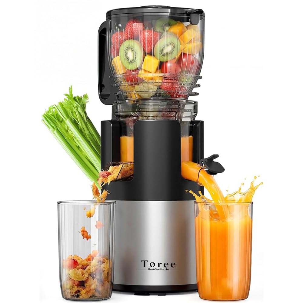 Toree Juicer Machine, 148 Mm Feed Chute Slow Cold Press Juicer For Fruits, Vegetables, Nut/Coconut Milk, Sorbet, Easy To Clean, 