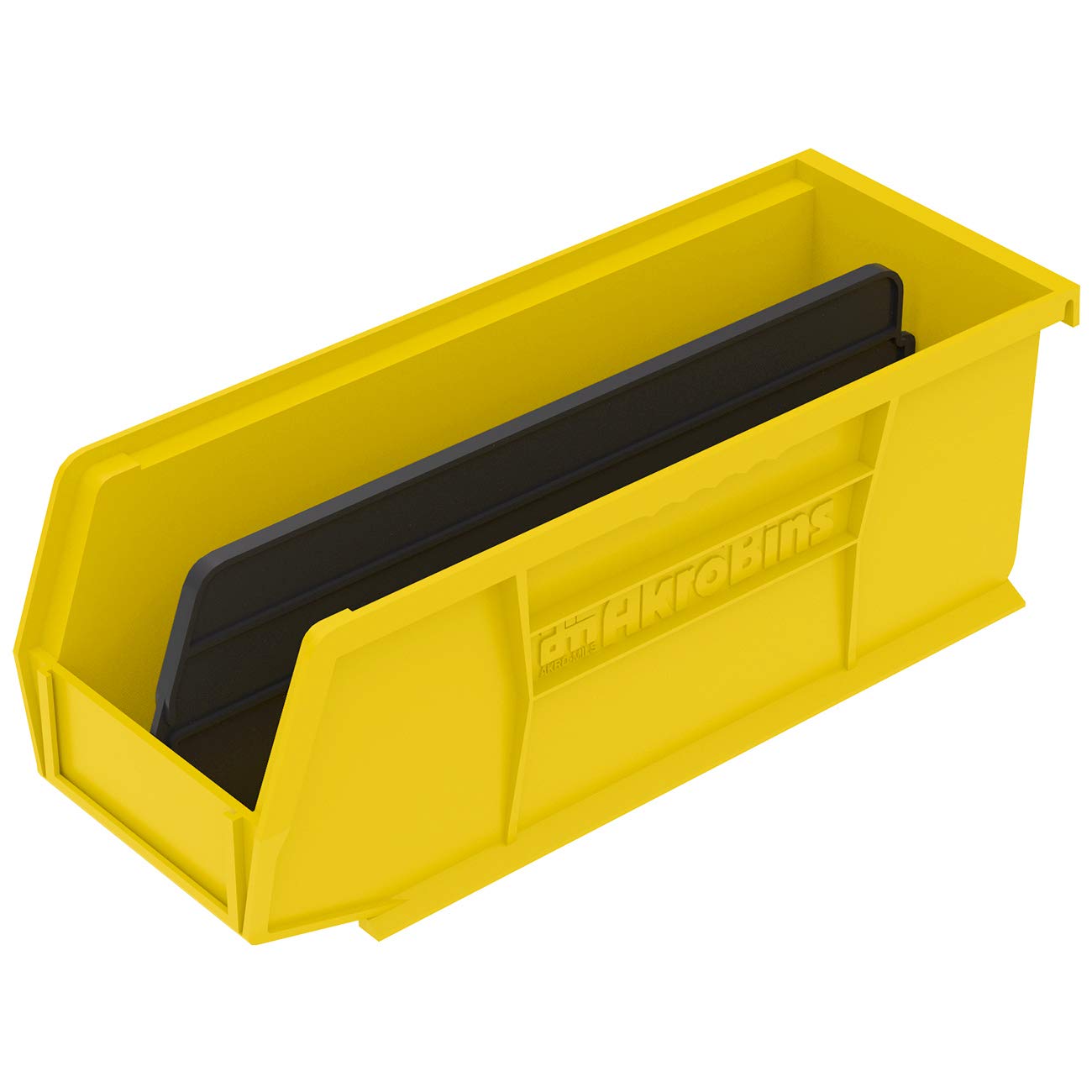 Akro-Mils 30224 Akrobins Plastic Hanging Stackable Storage Organizer Bin, 11-Inch X 4-Inch X 4-Inch, Yellow, 12-Pack