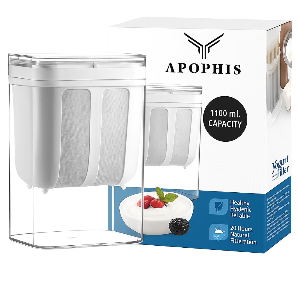 Apophis Greek Yogurt & Hung Curd Maker  1100Ml Fine Mesh Strainer With Lid | Multifunctional Yogurt Filter | Curd Maker For Hom