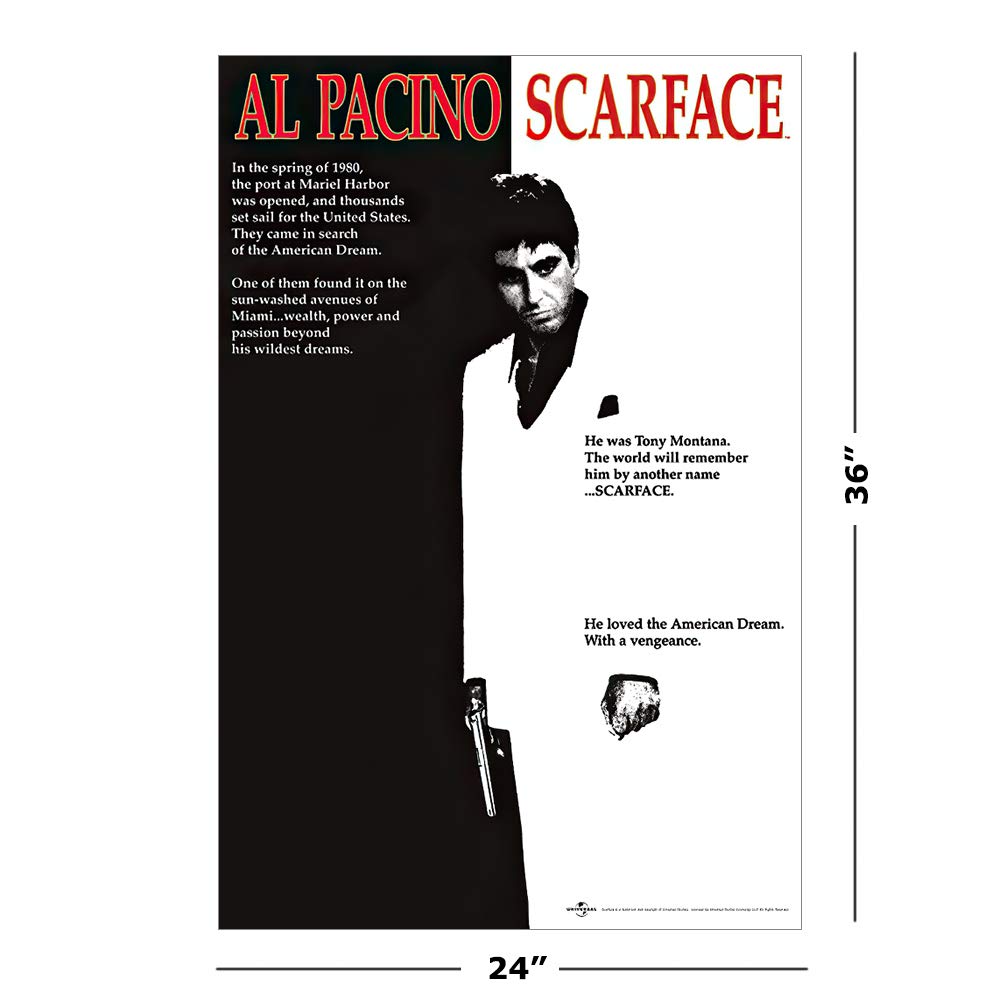 POSTER STOP ONLINE Scarface - Movie Poster Set (Regular Style & Say Hello To My Little Friend) (Size 24 x 36 each)