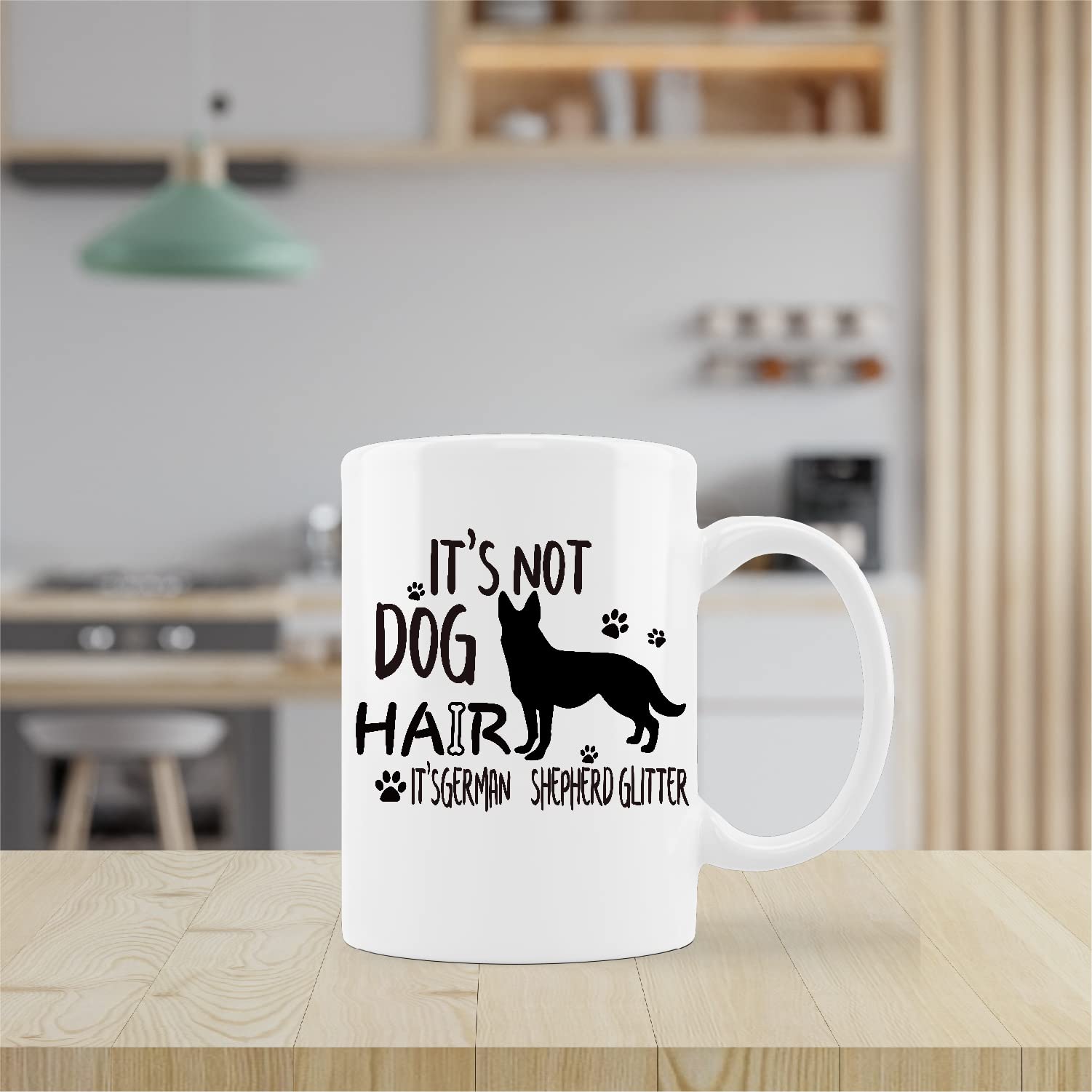 kunlisa Funny German Shepherd Dog Mug Cup,It's Not Dog Hair It's German Shepherd Glitter Ceramic Mug-11oz Coffee Milk Tea Mug Cu