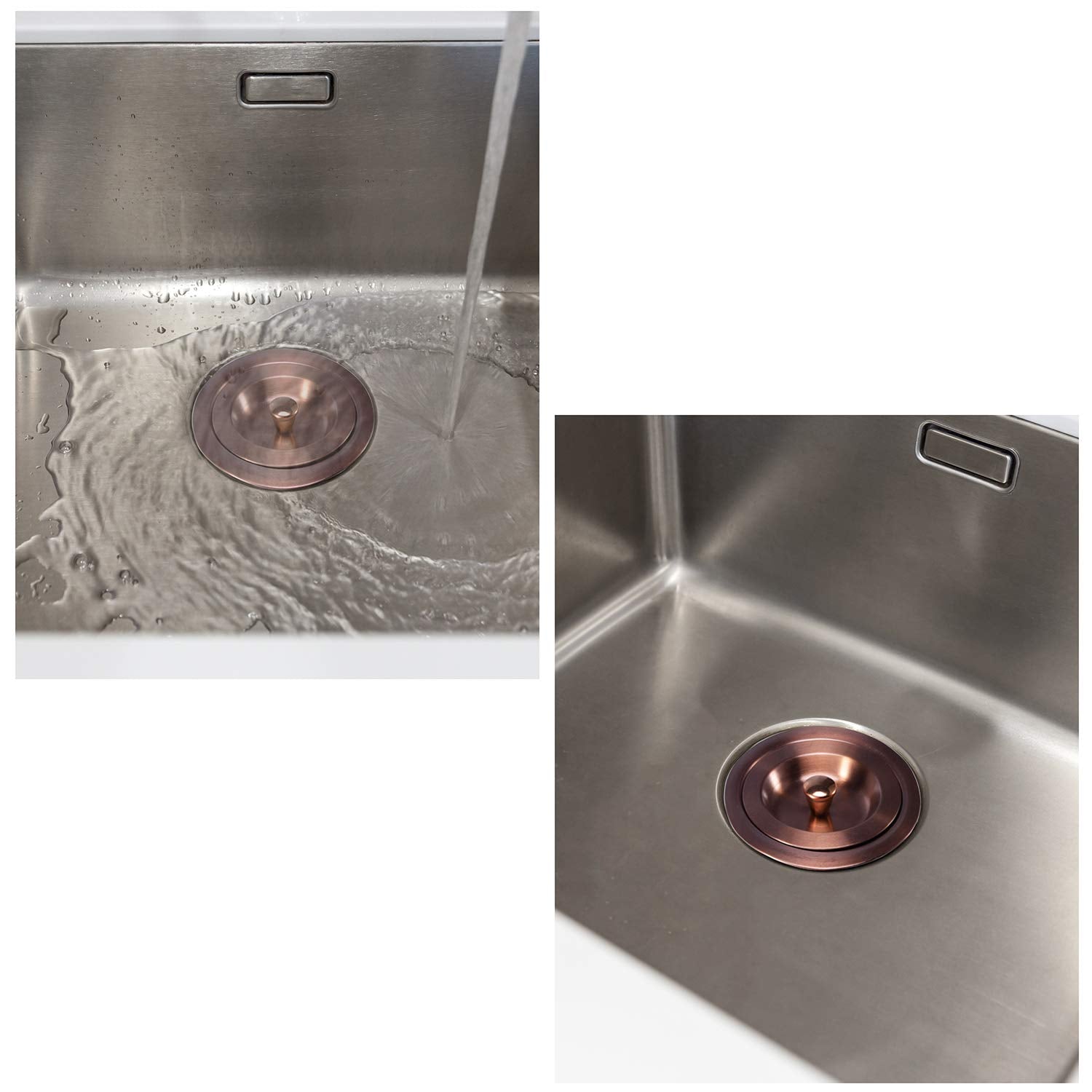 Kone 3/1-2 Inch Sink Drain Assembly Antique Copper Kitchen Sink Drain Kit Copper Stainless Steel Sink Basket Strainer Rubber Sto