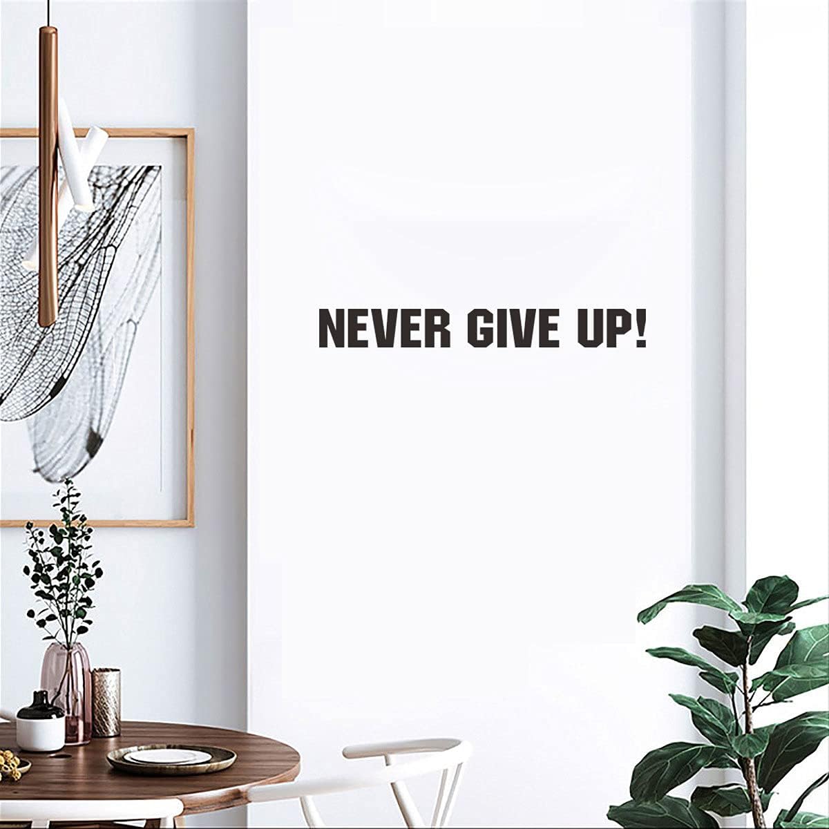 Inspirational Quotes Never Give Up Wall Sticker For Office School, Positive Affirmations Saying Words Wall Decal For Kids Room W