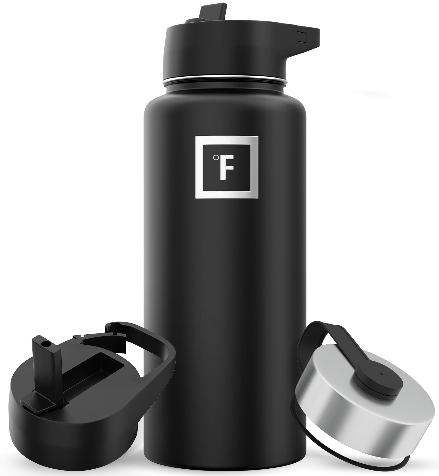Iron Flask Sports Water Bottle - 32 Oz  3 Lids (Straw Lid)  Leak Proof  Vacuum Insulated Stainless Steel  Double Walled  Thermo Mug  Metal Canteen