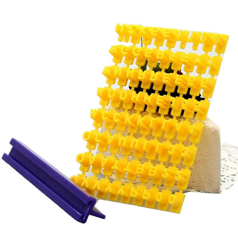 Gracelife 73 Pcs Alphabet, Number, Letter Symbols Biscuit Fondant Cake/Cookie Stamp Impress Embosser Cutter - Mold Tool Set