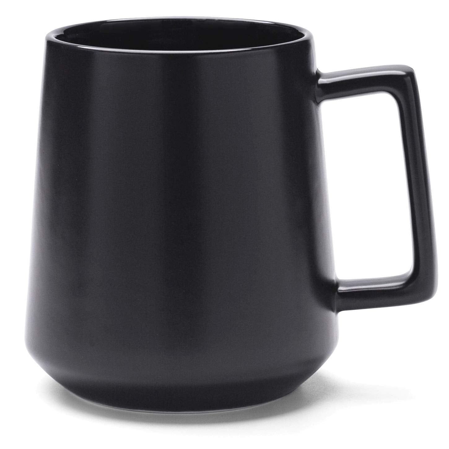 Csm Supply Glossy-Matte Dual Finish Sleek Modern Design 16 Fluid Ounces Black Mug (1 Mug) - Exterior Matte - Inside Glossy - Sta