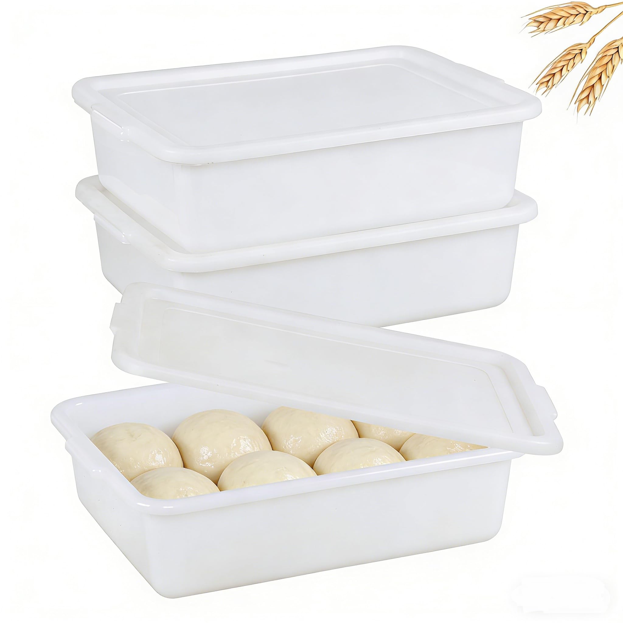 Minekkyes 3 Pack Pizza Dough Proofing Box, Pizza Storage Container, 13L
