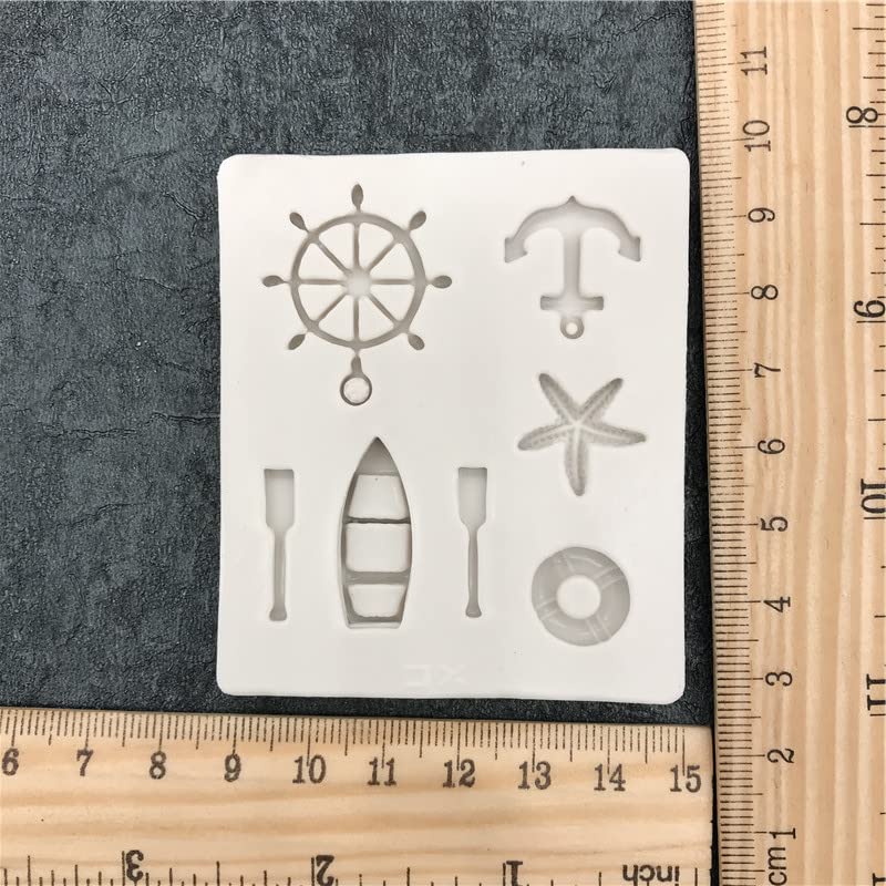 Playing Mold Mini Sea Oar Boat Anchor Star Rudder Lifebuoy Silicone Mold Tools For Make Chocolate Hard Candie Dessert Ice Fondan