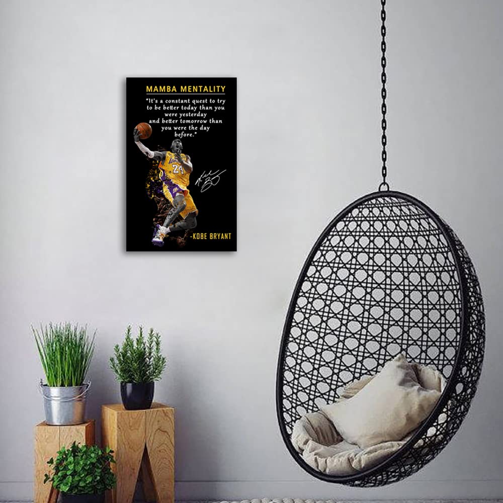 Amart Sun Basketball Player Sports Home Decor  Basketball Superstar No. 24 Quote Poster Inspirational Canvas Wall Art  Motivatio