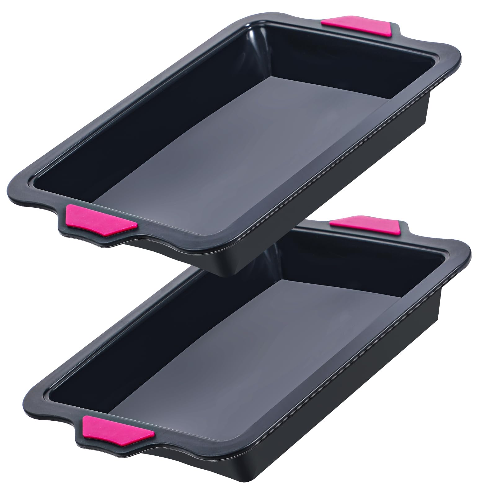 11x7 Baking Pan, 2 Pack Silicone Sheet Pan Rectangular Cake Baking Tray Sheet Pans, NonStick Biscuit and Brownie Pan Bakeware S