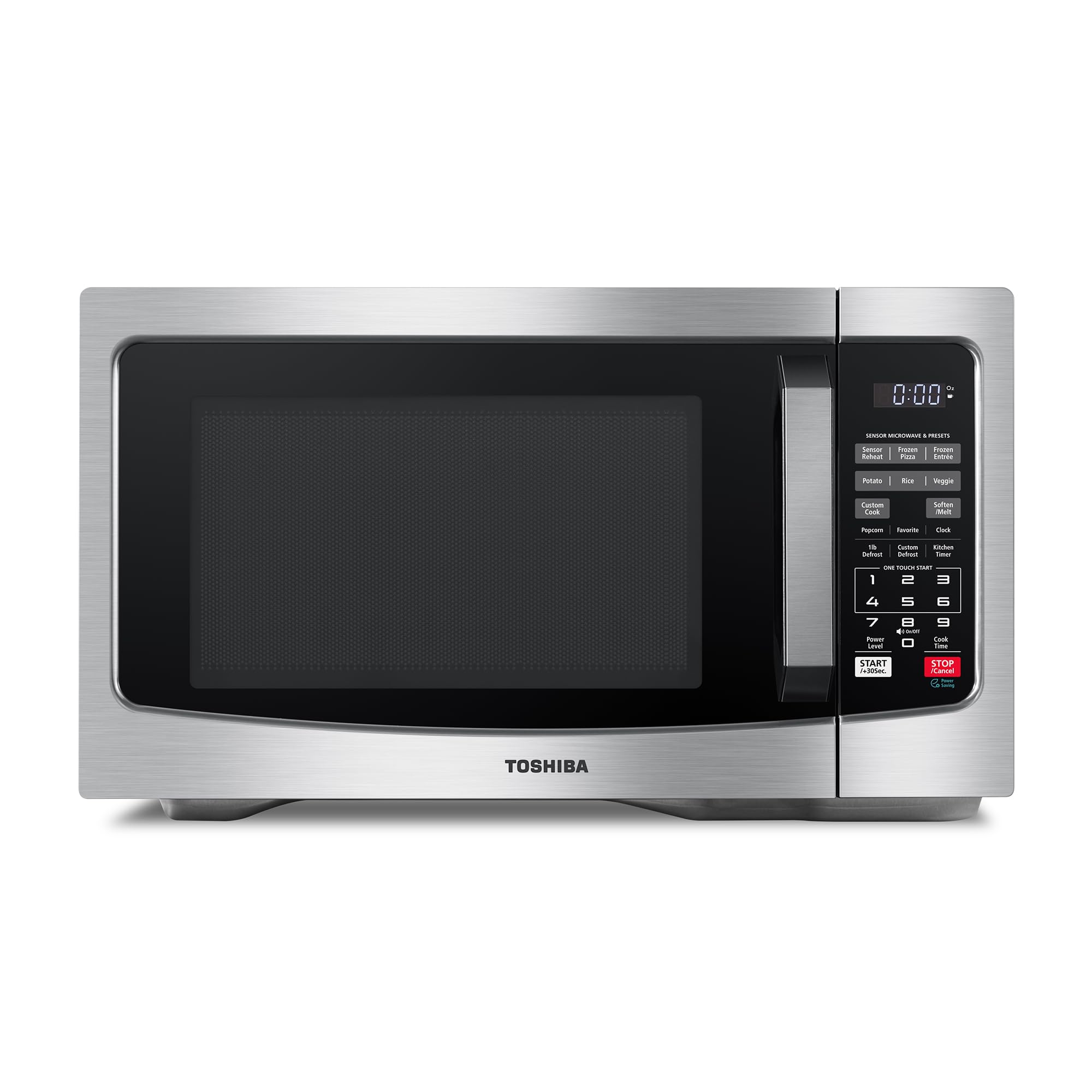 Toshiba Em131A5C-Ss Countertop Microwave Ovens 1.2 Cu Ft, 12.4'' Removable Turntable Smart Humidity Sensor 12 Auto Menus Mute Fu