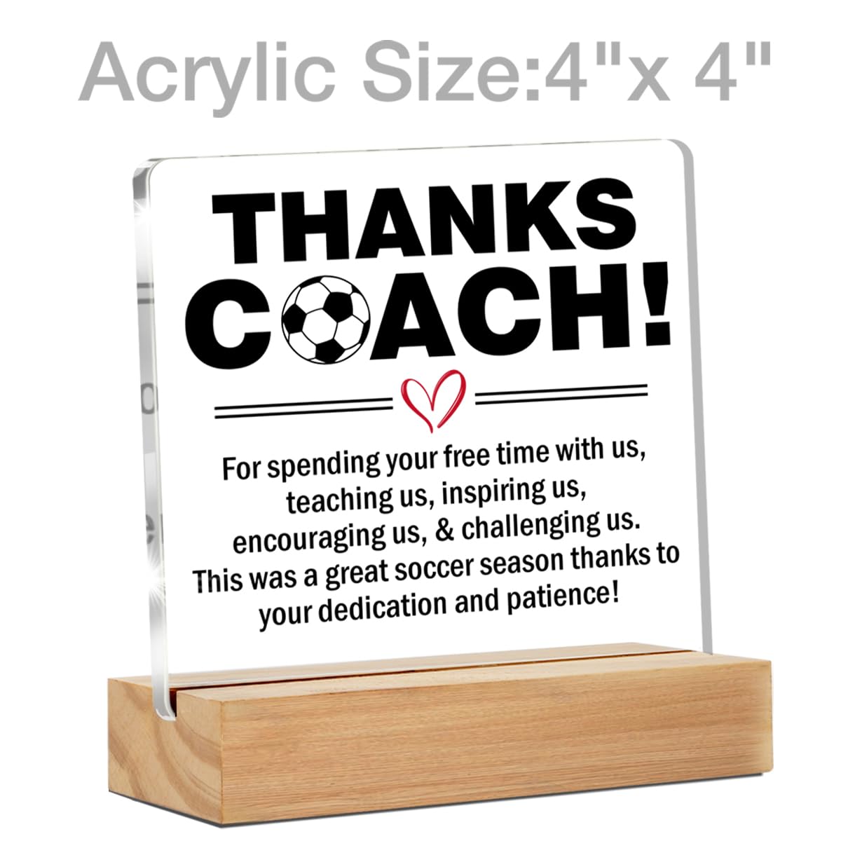 Soccer Coach Thank You Gifts, End of Season Soccer Gifts, Appreciation Gifts for Soccer Coach Clear Desk Decorative Sign Home Of