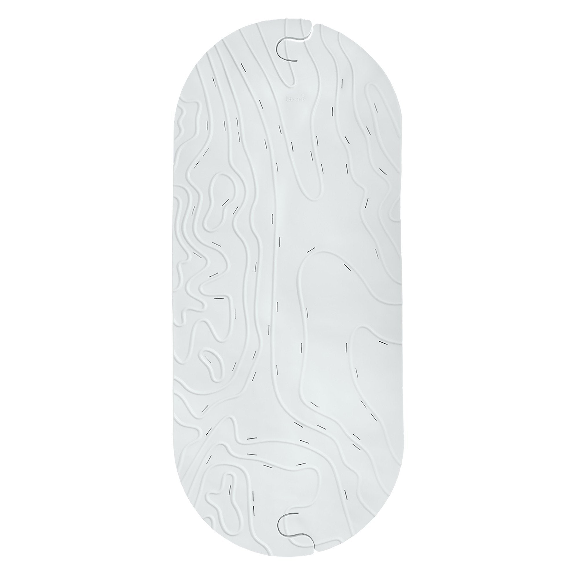 Boon Griffle Textured Non Slip Baby Bath Tub Mat, Hanging Hook & Drain Holes, Bath Mat, Gray