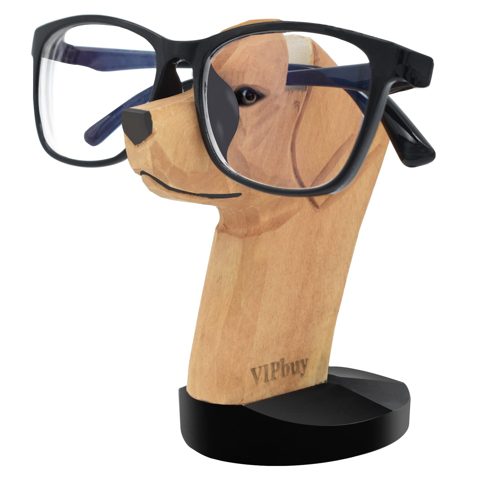 VIPbuy Handmade Labrador Retriever Shape Wood Carving Glasses Spectacle Holder Stand Sunglasses Display Rack Home Office Desk D 