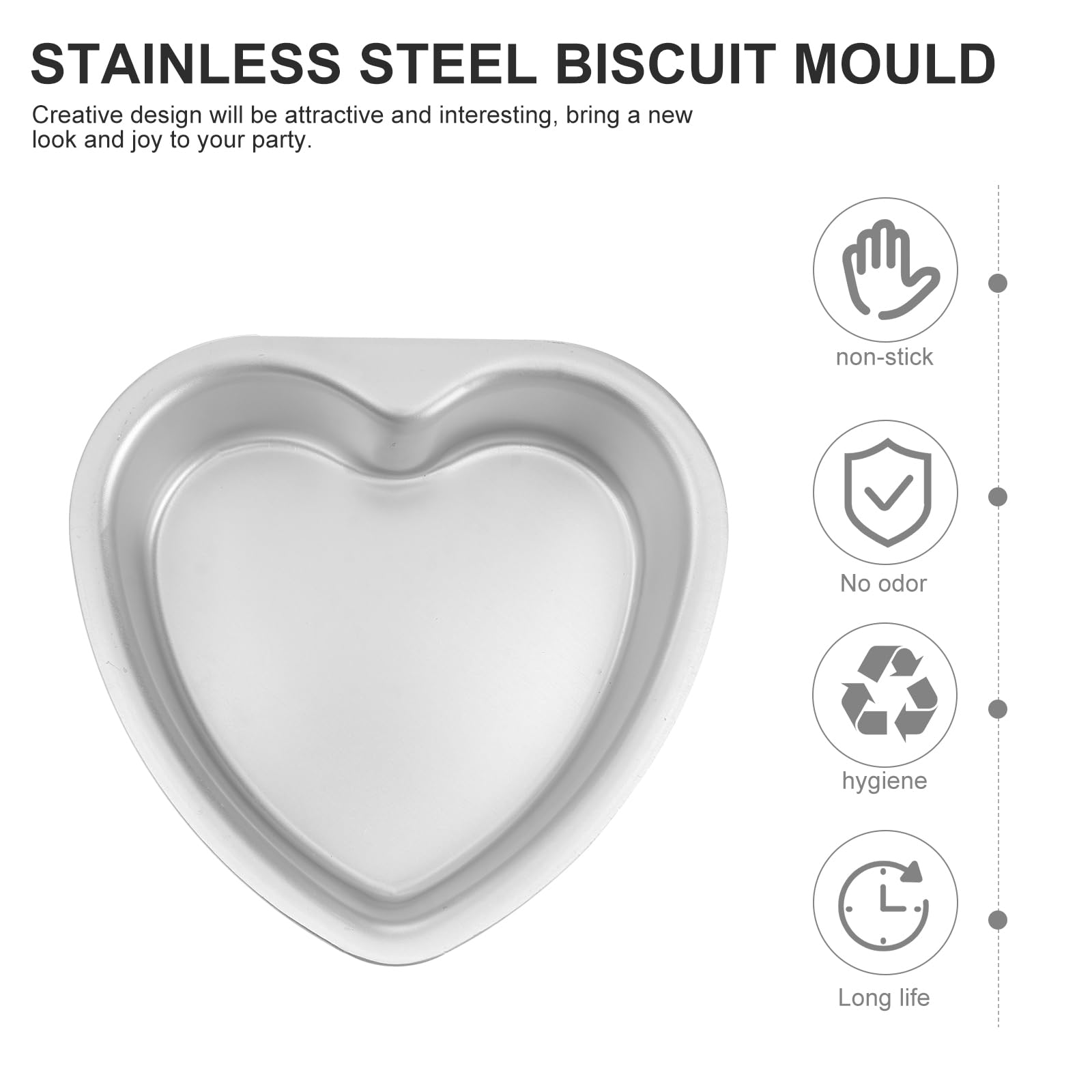 Bestonzon Heart Pan 5Pcs Heart Cake Heart Shape Cake Pan Heart Shaped Pizza Pan 4 Inch Cake Pan, Aluminum Heart Heart Cake Pan