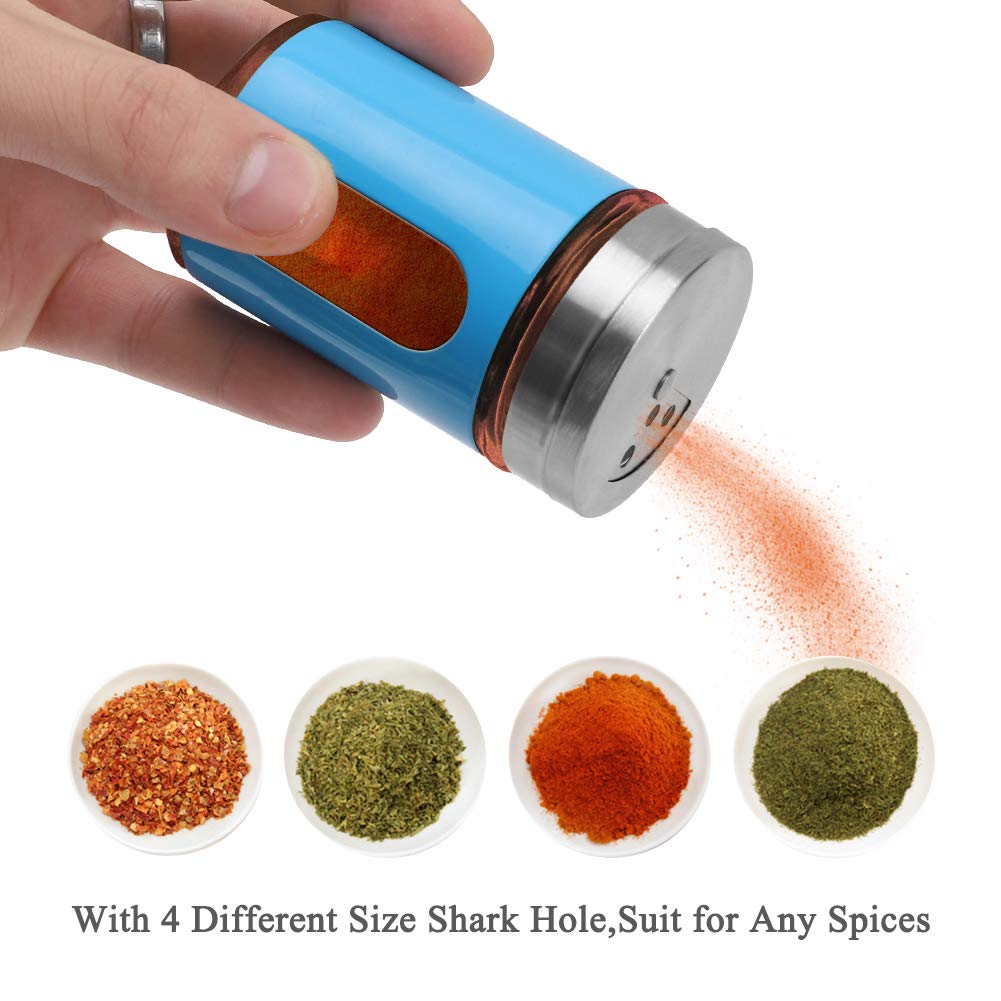 Accmor 2Pcs Salt And Pepper Shakers,Stainless Steel Shaker For Salt Powder Sugar Cinnamon Pepper, Spice Dispenser With Adjustabl