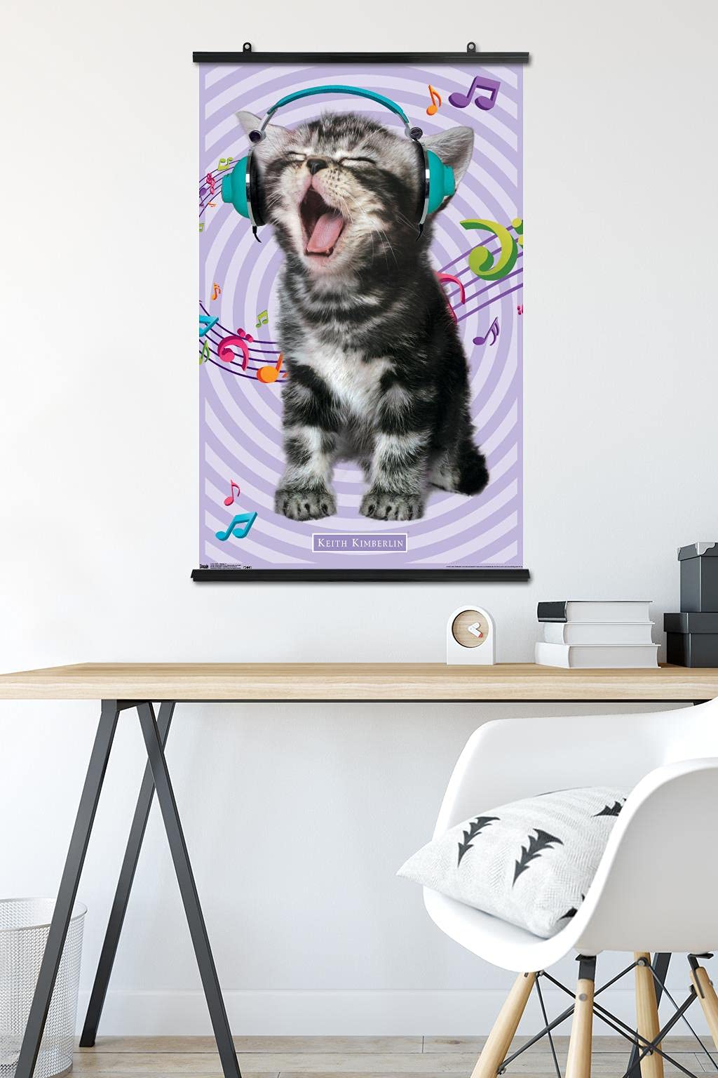 Trends International Keith Kimberlin - Kitten - Singing Wall Poster, 22.375'' X 34'', Premium Poster & Clip Bundle