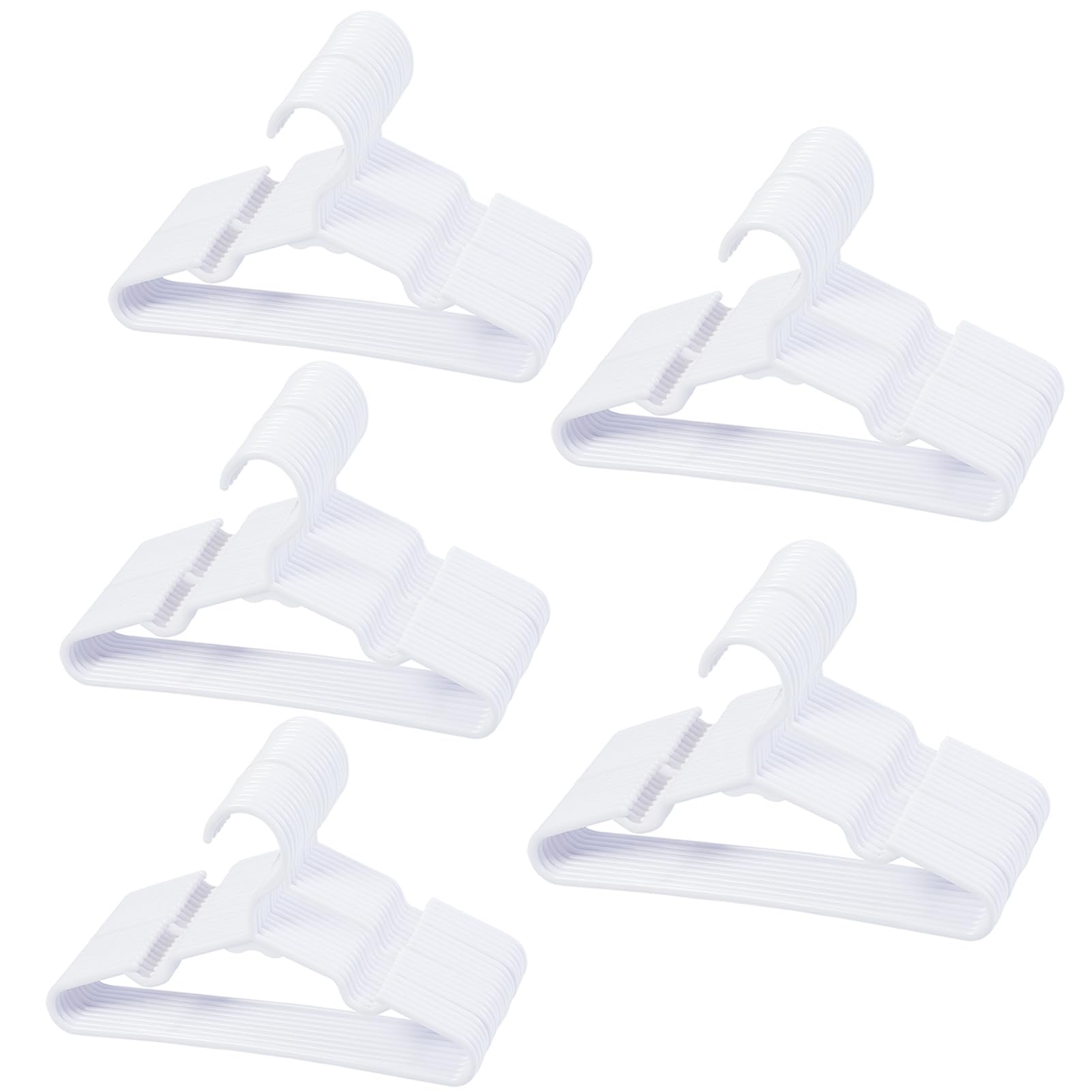 Viibase 120-Piece White Plastic Baby Nursery Closet Hangers, Anti-Slip Laundry Infant Pant Hanger For Newborn Clothes Gift, Ultr