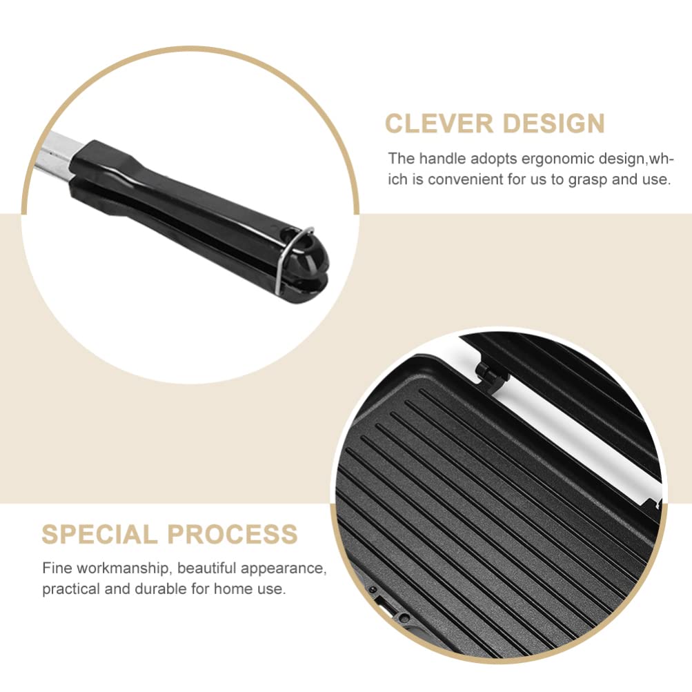 Hemoton Sandwich Baking Pan Aluminum Non Stick Omelette Pan Double Sided Frying Pan Sandwich Maker Pan Snack Griddle Pan For Bre