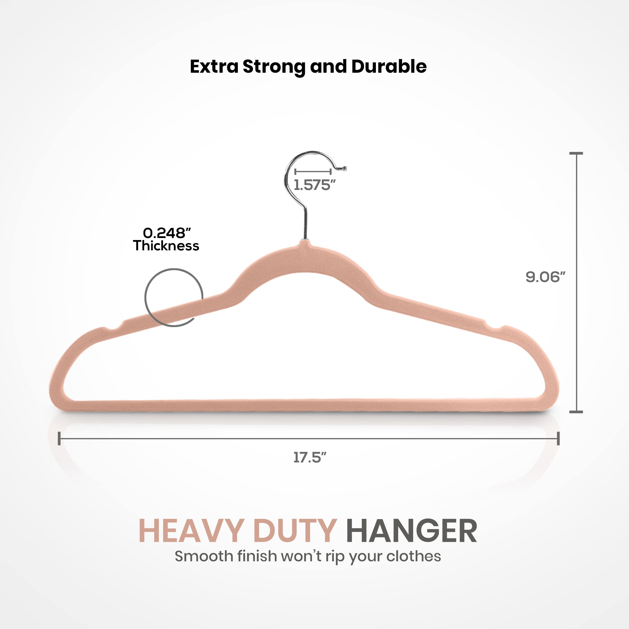 Utopia Home Velvet Hangers 20 Pack - Non-Slip Clothes Hangers - Pink Hangers - Suit Hangers With 360 Degree Rotatable Hook - Hea