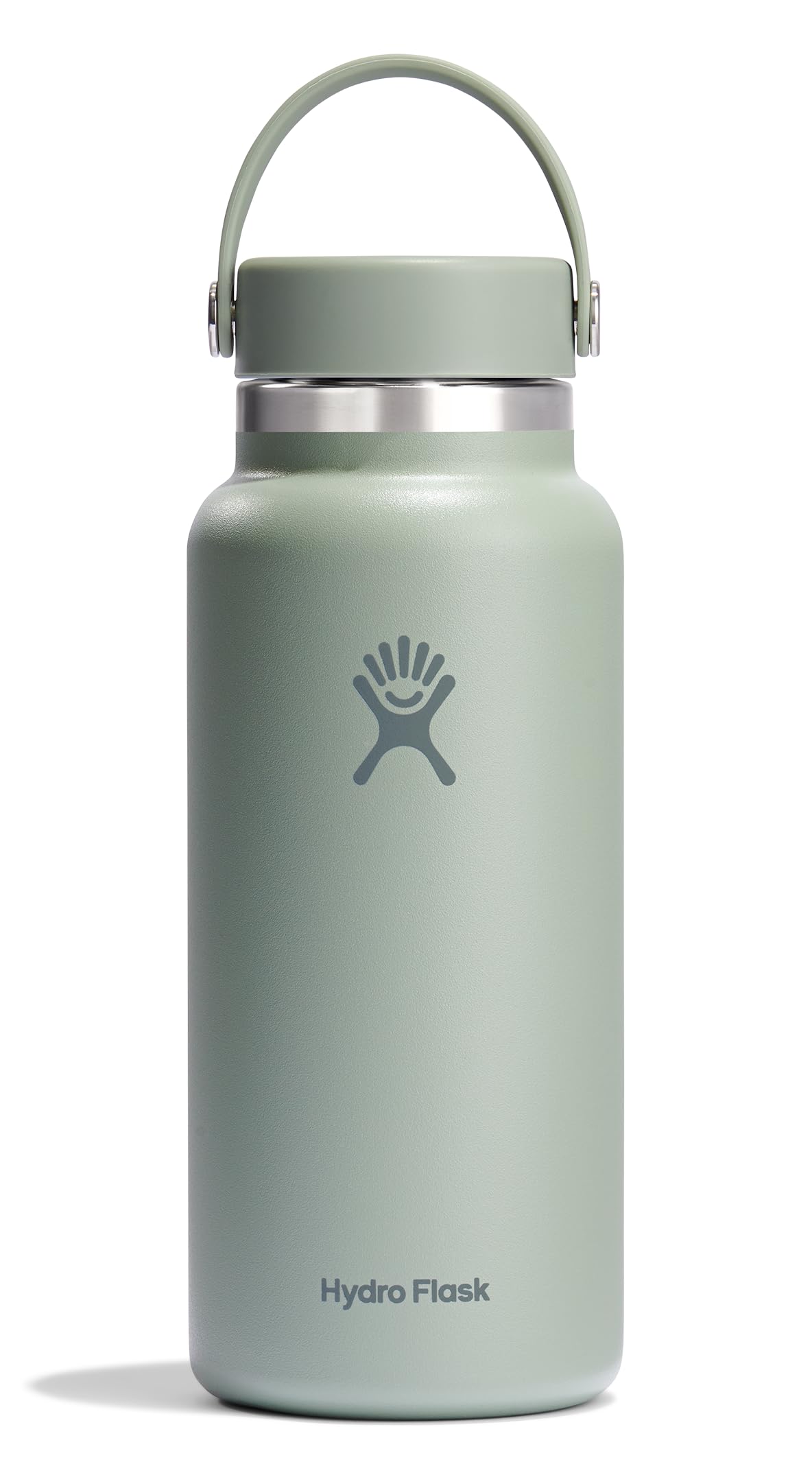 Hydro Flask Water Bottle - Insulated Stainless Steel - Wide Mouth Flex Lid, Non Spill, Leakproof and Refillable in 32 Oz Agave G