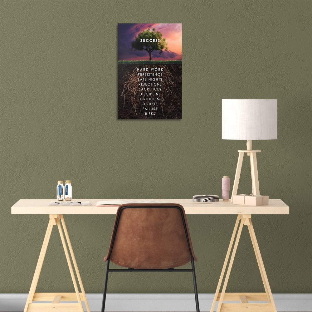 Success Tree Inspirational Quote Canvas Wall Art Motivational Motto Painting Inspiring Entrepreneur Posters Prints Artwork Decor