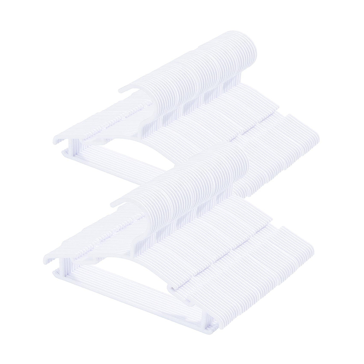Viibase 100 Pack White Baby Nursery Closet Hangers, Non-Slip Laundry Infant Pant Hanger For Newborn Clothes Gift, Ultra-Thin Pla