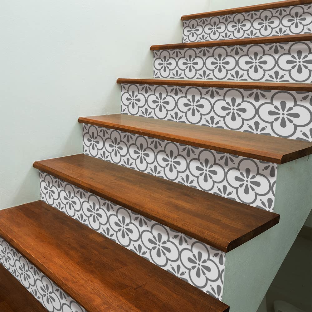 Funlife 3 Stripes Peel And Stick Stair Risers Stickers, Self Adhesive Vinyl Stair Stickers Decals, Staircase Murals Decor For St
