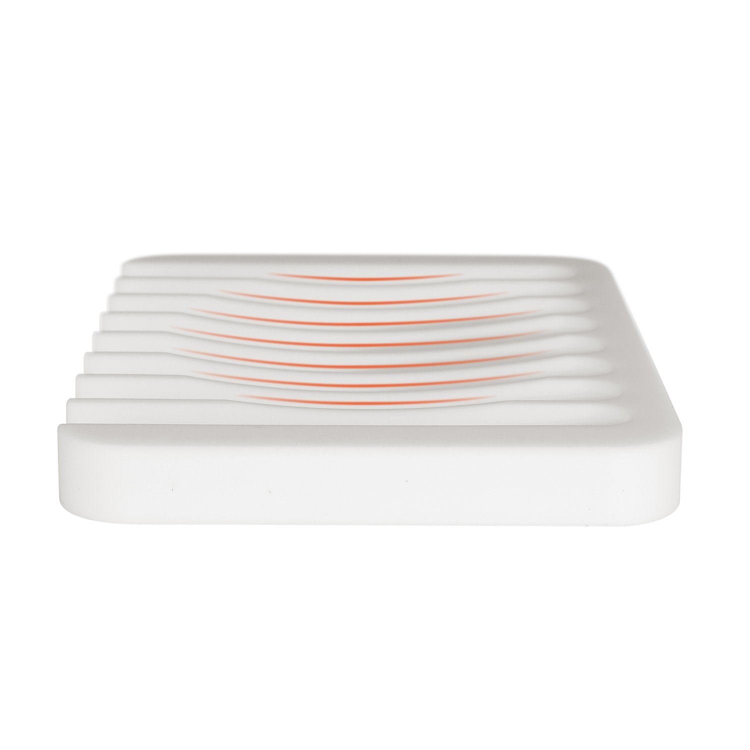 Anwenk Soap Dish Soap Holder Tray Saver Drainer For Shower Bathroom,Silicone Soap Dish Waterfall & Anti-Slip Design, White, 3 Pa