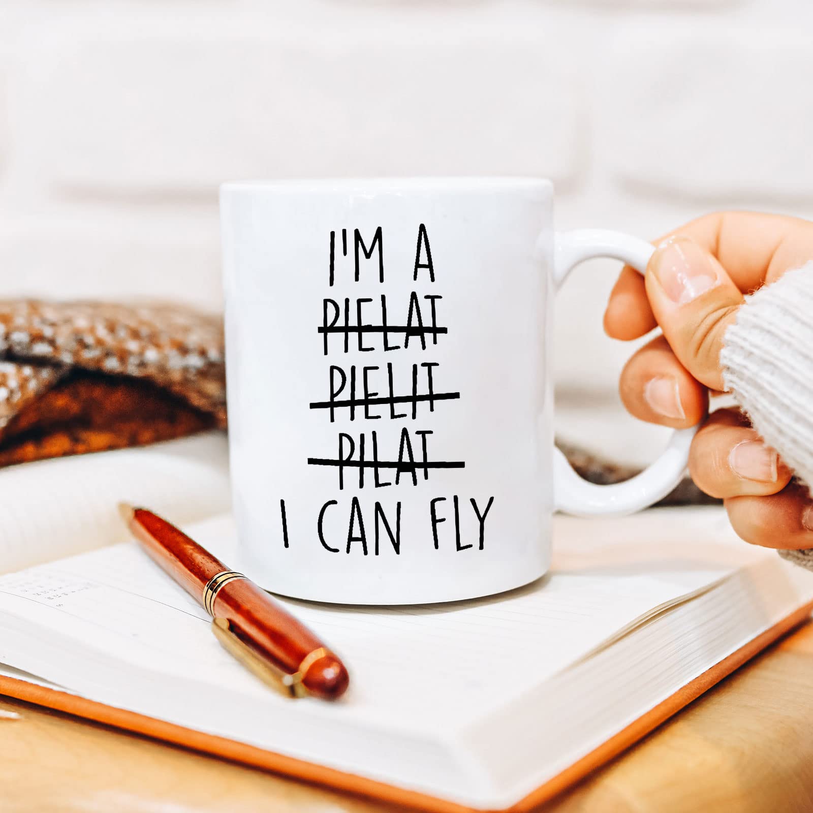 Aurahouse Ceramic Pilot Mug, 11 Oz, I Can Fly, Aviation Gift For Men Women, Airplane Lover