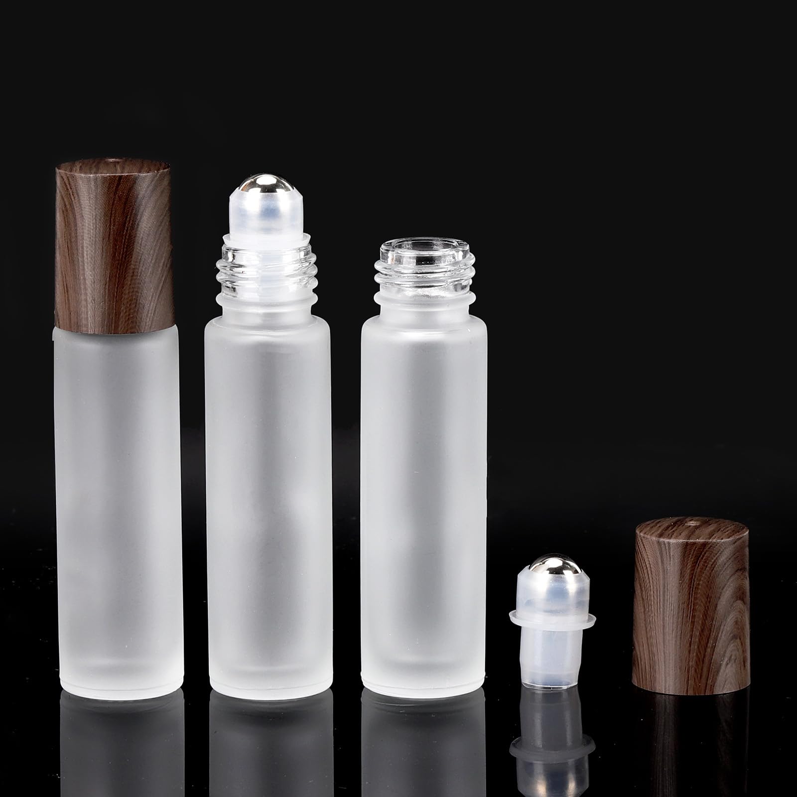 Tbestmax 12 Pcs 10 ml Glass Roll on Bottle with Lid for Essential Oils  Refillable Clear Perfume Sample Bottles with Stainless Steel Roller Ball