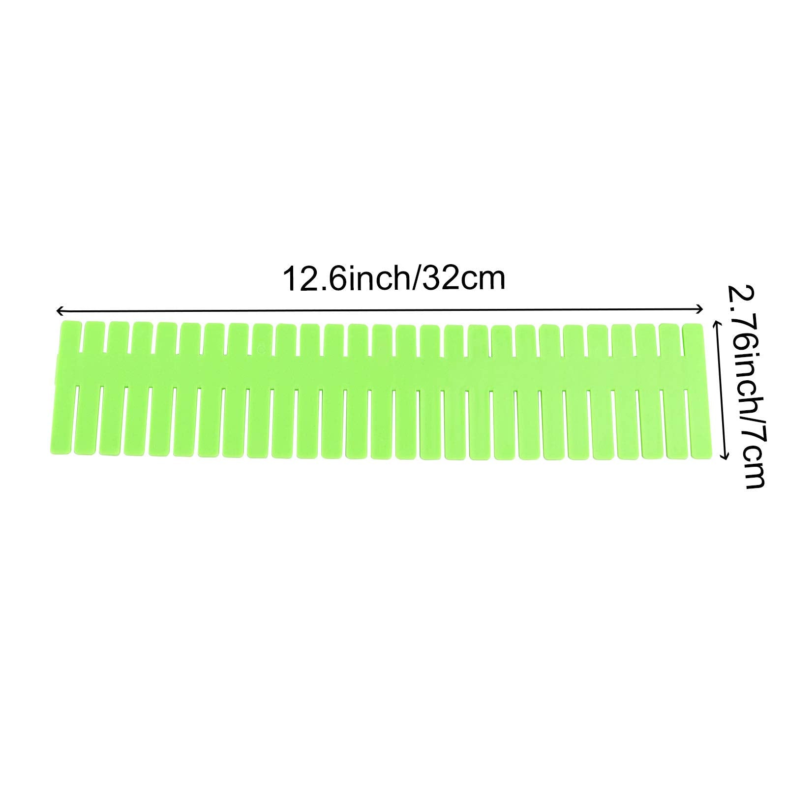 ZOENHOU 60 PCS Green Drawer Dividers, 12.6 x 2.8 Inch Adjustable Premium Plastic Drawer Divider Organizers for Makeup Drawers De