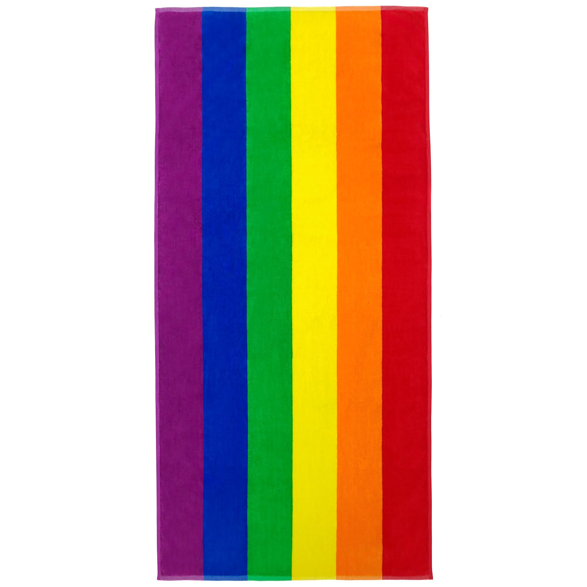 Softerry Gay Flag Beach Towel Lgbtqia+ Pride Parade 30 X 60 Inches Fluffy 450Gsm, Vibrant Colors, Absorbent, 100% Cotton (Revers