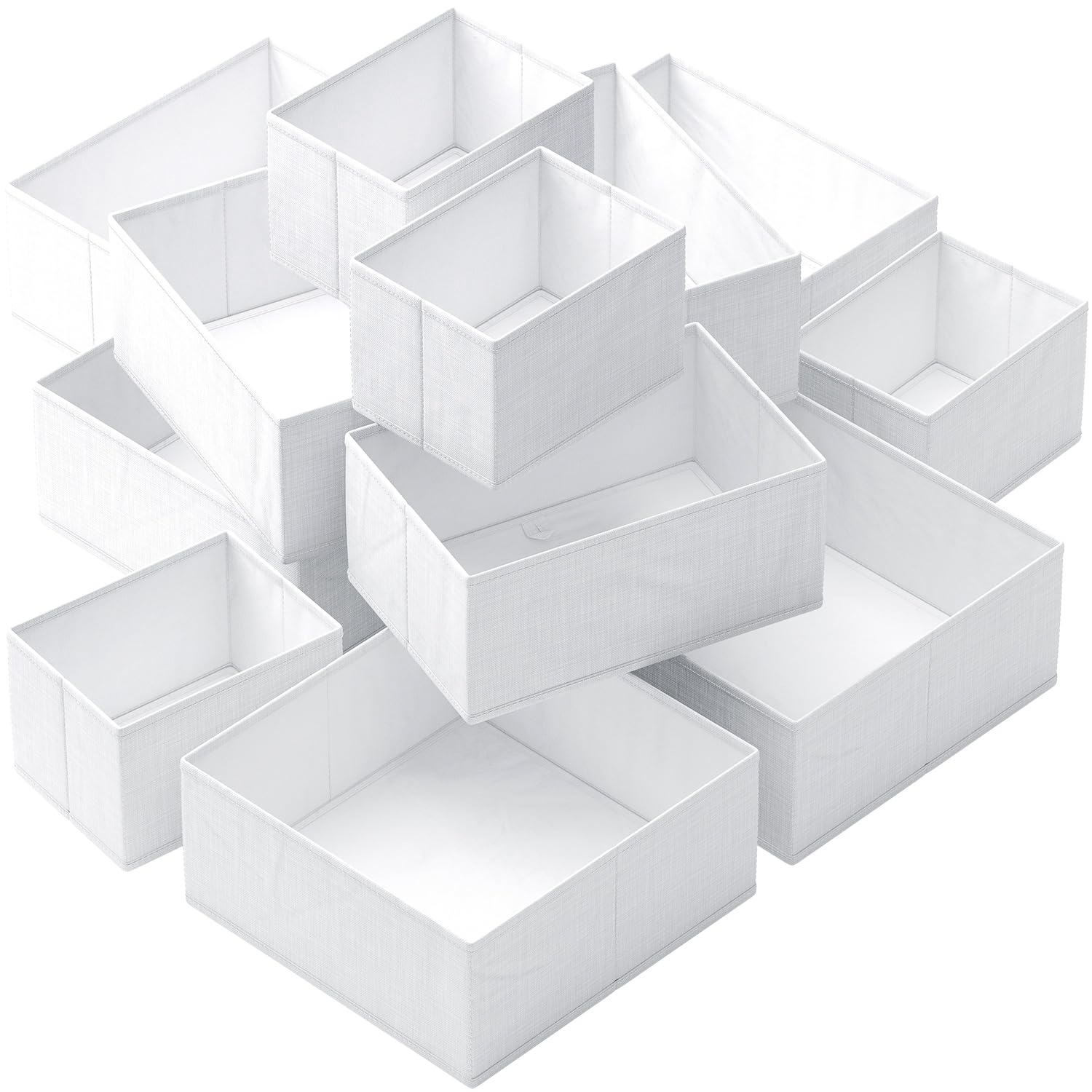 Dresser Drawer Organizer Bins For Clothes Set of 12 - Perfect for Baby Clothes and Nursery Organization, Clothing or General Clo