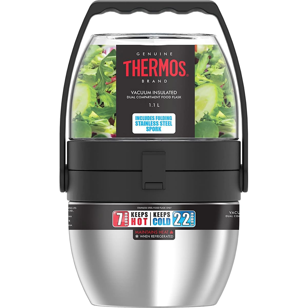 Thermos Dual Compartment Food Jar  Black