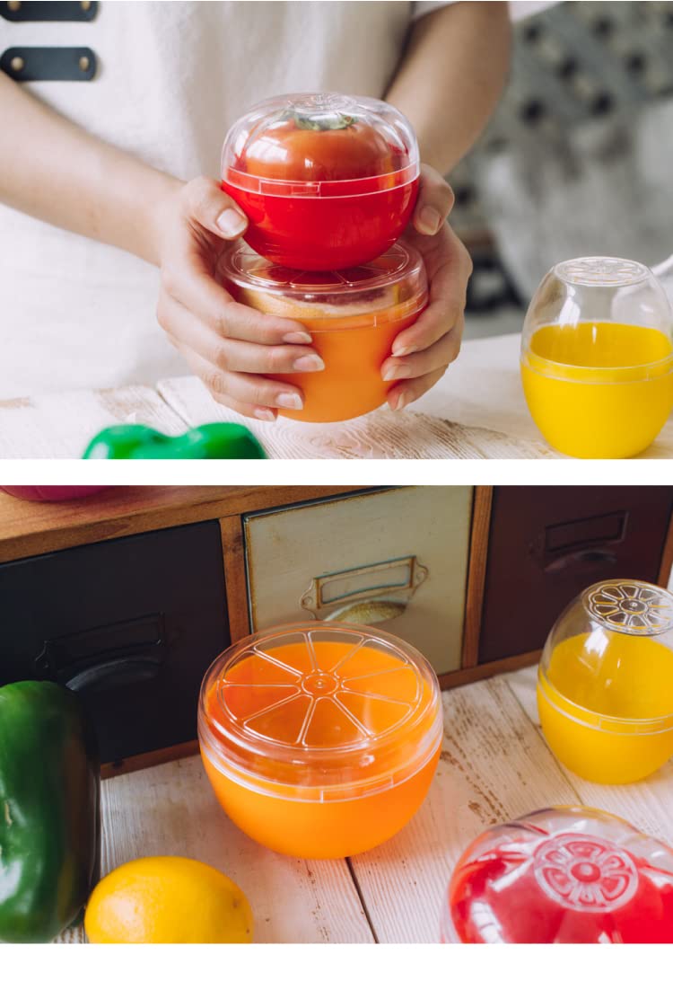 Orange Storage Containers, Reusable Grapefruit Keeper For Refrigerator, Individual Orange Saver Holder Organizer For Fridge To K