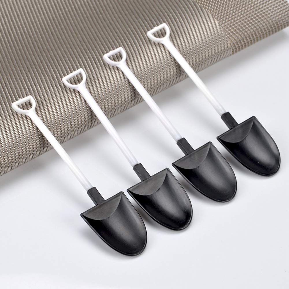 50 Pieces Disposable Plastic Ice Cream Dessert Spoons Plastic Shovel Shape Dessert Spoon Mini Ice Cream Plastic Shovel Spoon Pud