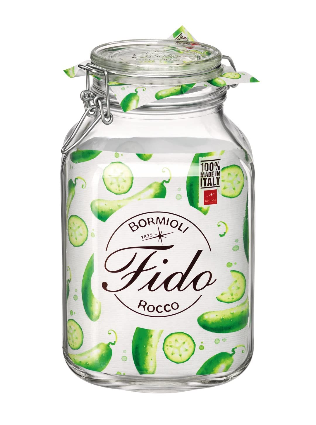 Bormioli Rocco Fido Glass Square Jar, 3 Liter
