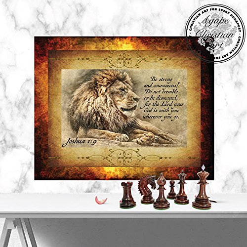 Be Strong & Courageous | Joshua 1:9 | Christian Wall Art (11X14)
