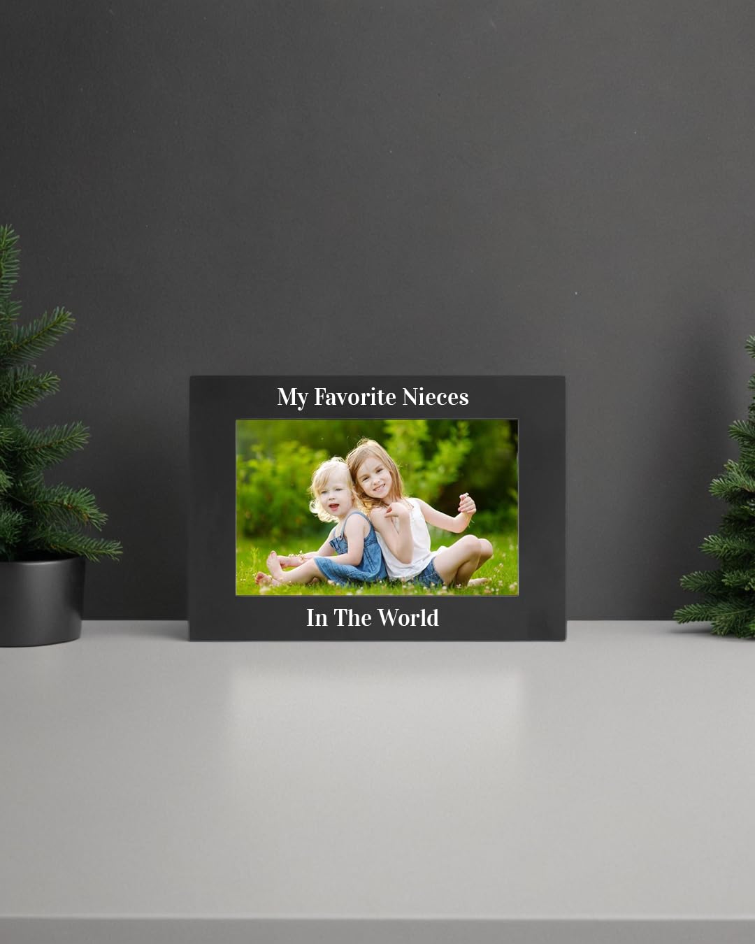 Personalized Add Your Custom Text Engraved Anodized Aluminum Hanging/Tabletop Personlized Group Family Photo Picture Frame 5x7-i