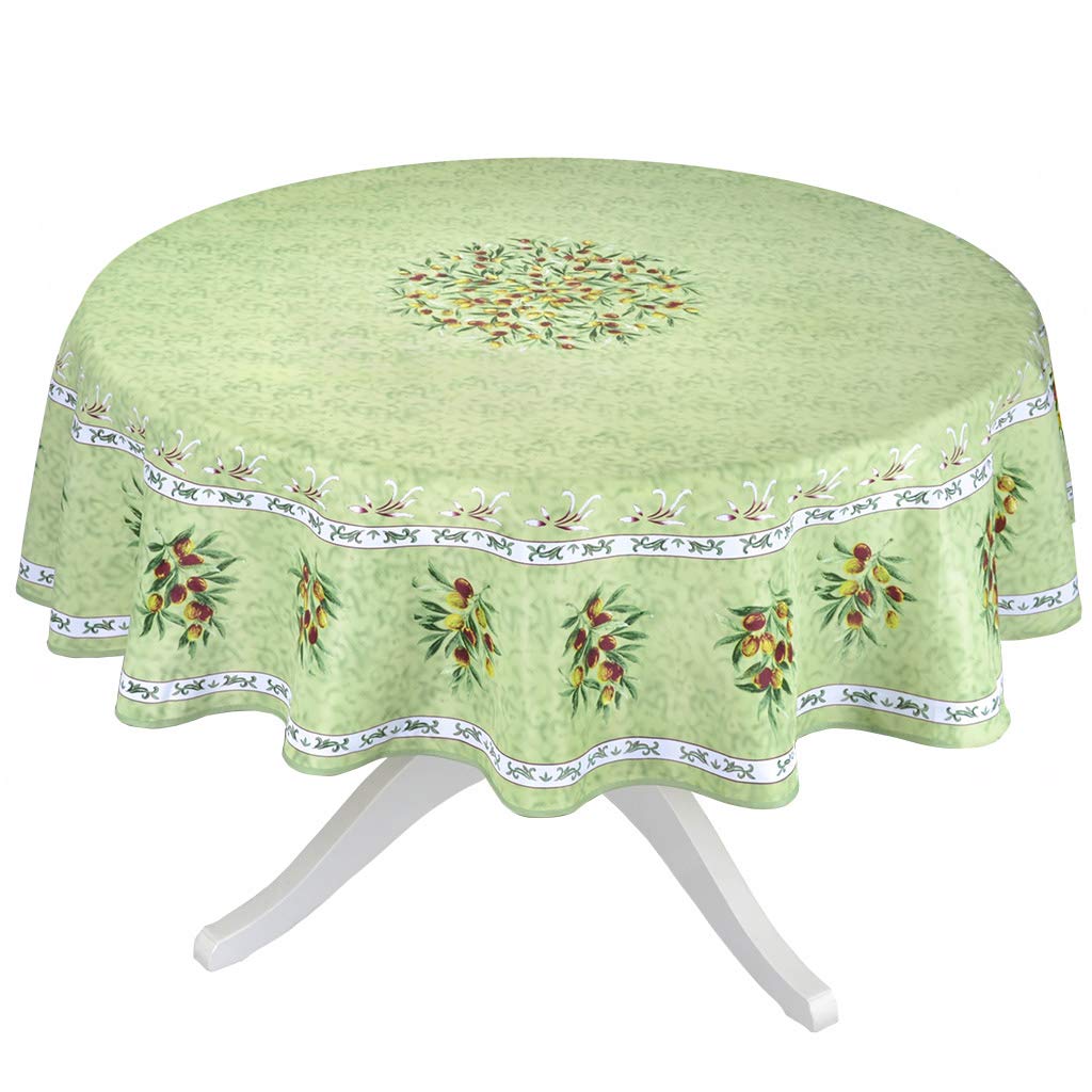 Provence Olivier Green French Provencal Tablecloth - 70'' Round